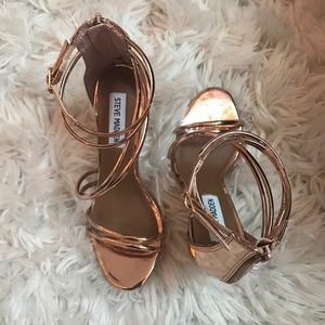 Rose Gold Lace Up Stilletos